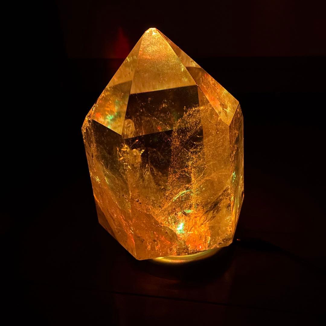 天然石/六角柱/水晶/台座付