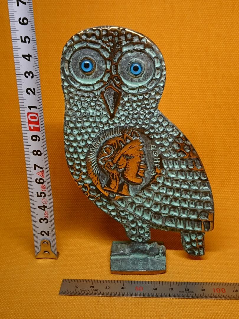 【美品】フクロウ　銅製　ブロンズ像　置物　インテリア　工芸品　美術品　A1495