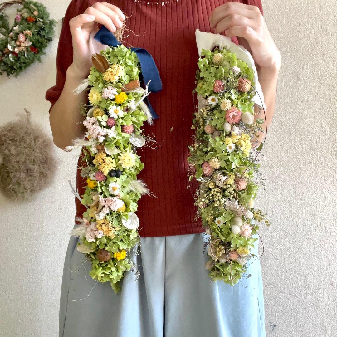 アナベル紫陽花　ガーランド　スワッグ　リース