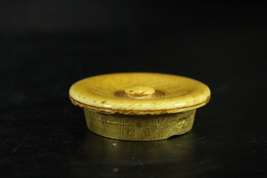 中国美術 古染付 祥瑞 茶入 明時代 唐物 鹿角蓋 茶道具伝来(K-XA856)