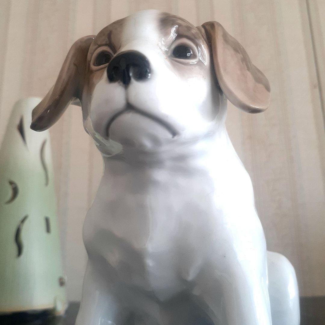 骨董品 犬の陶器置物 白茶