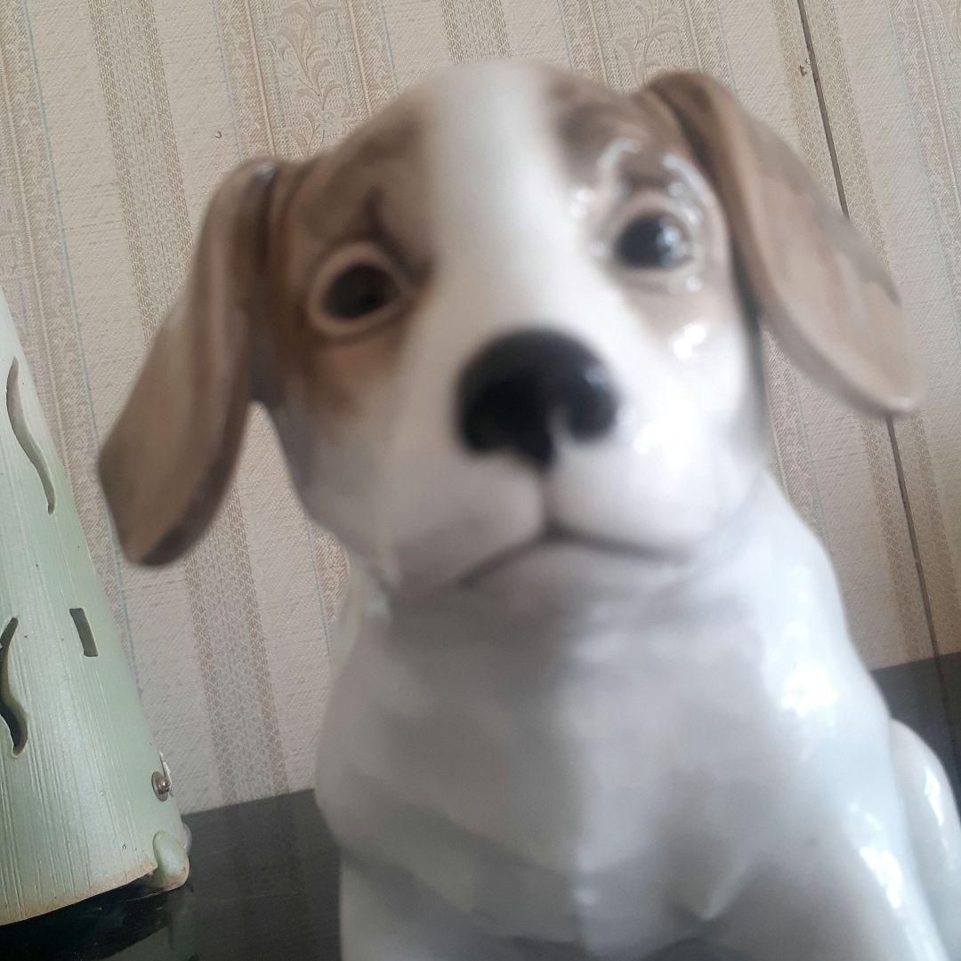 骨董品 犬の陶器置物 白茶