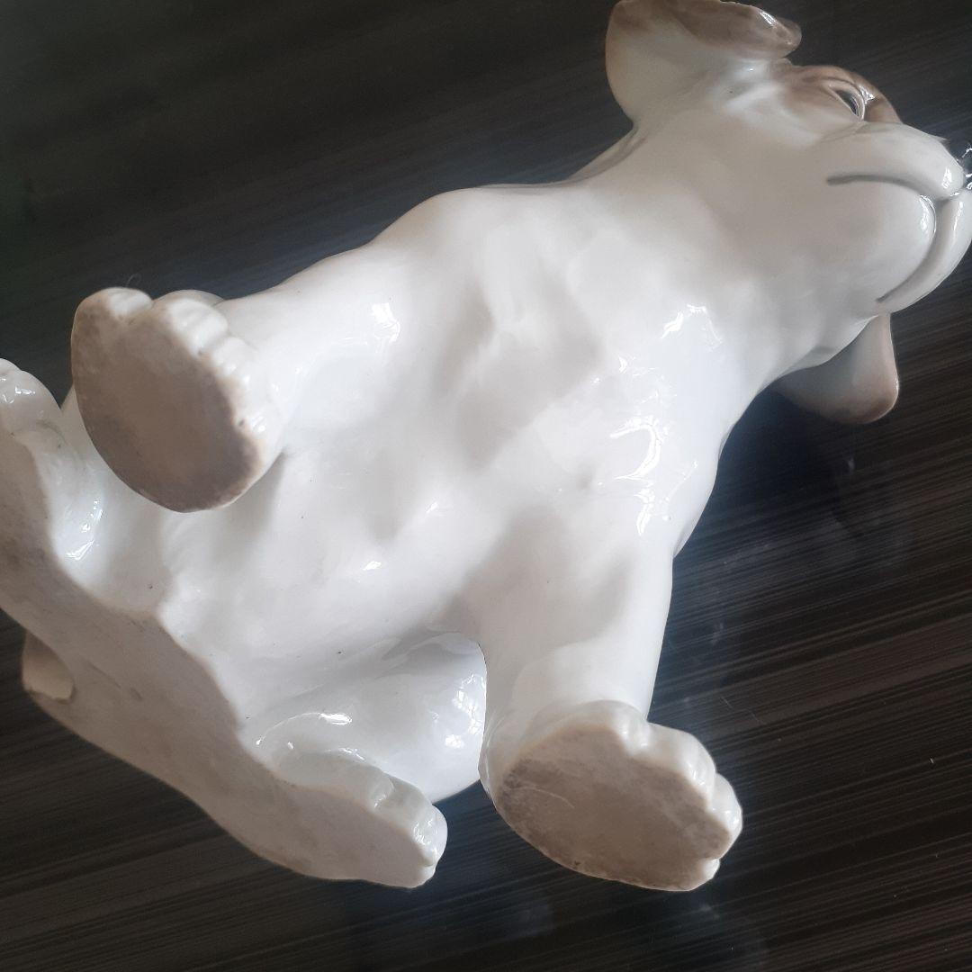 骨董品 犬の陶器置物 白茶