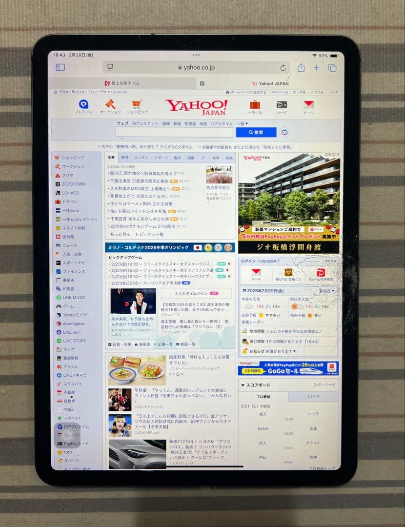 ジャンク品 11インチ iPad Pro（第1世代/2018） 256GB