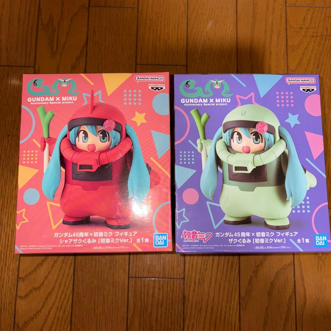 ガンダム45周年 初音ミク ザクぐるみシャアザクぐるみ AMP桜ミク 4体セット