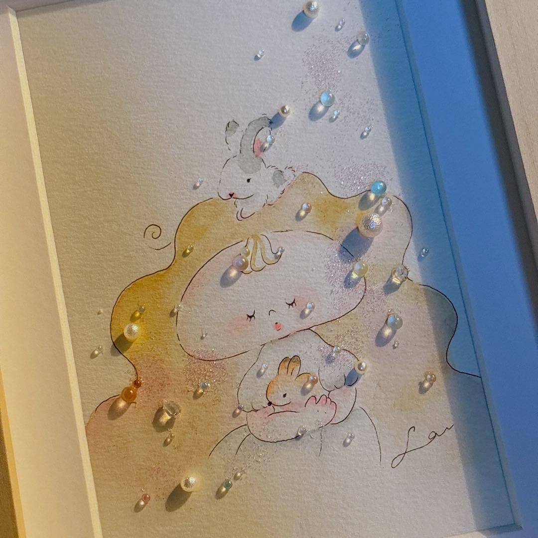 グラスアート　イラスト　水彩画　原画