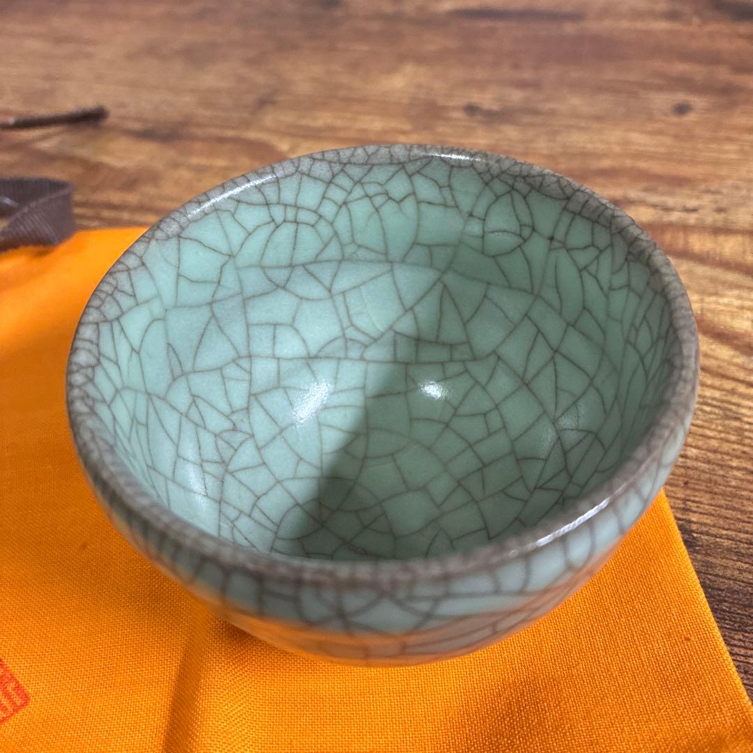 【真作保証】 田中光謙 自作 青磁酒盃　人気作家 日本伝統工芸展 日本工芸正会員