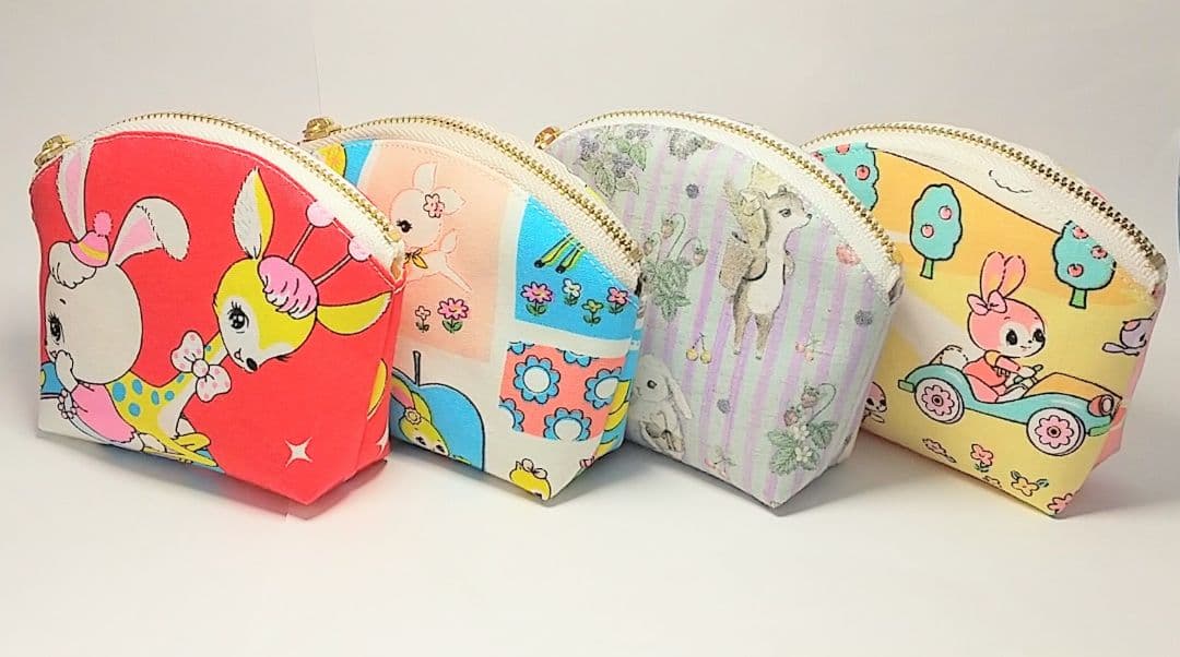 作品例★ハンドメイド ポーチ ジャムラボ ユキエモン yukiemon 猫 兎