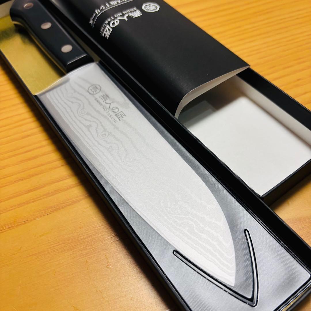 燕人の匠　ダマスカス　ETK-1500 三徳庖丁170mm ダマスカスナイフ