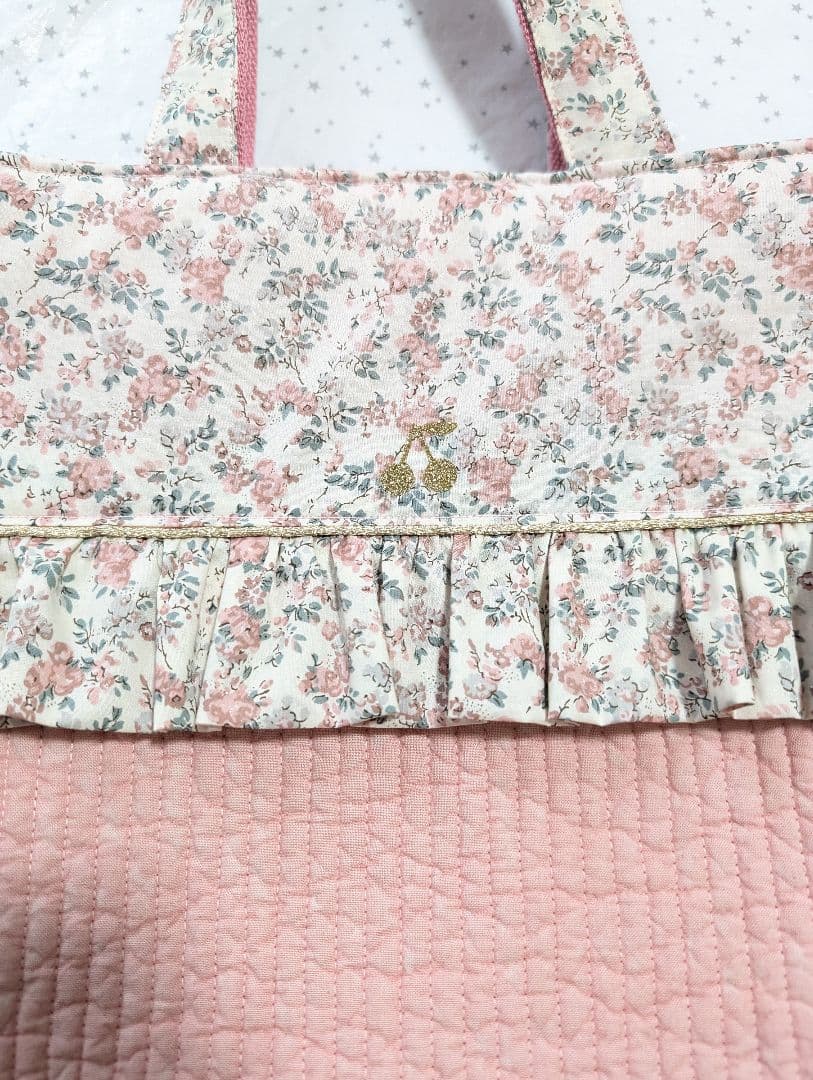 リバティ　ムーンモス×ヌビ　レッスンバッグ上履き入れ体操服袋　ハンドメイド