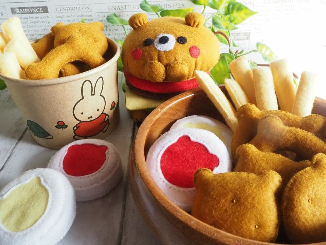 フェルトおままごと くまさんハンバーガー