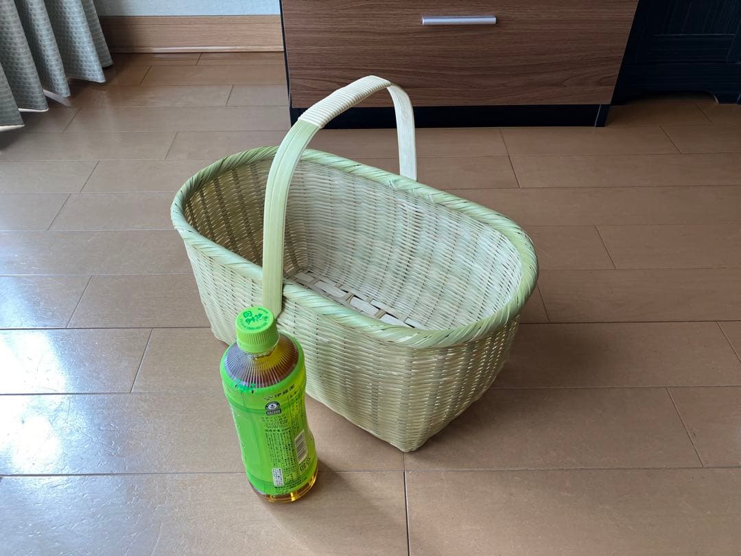 竹細工　買い物かご　Sサイズ　巻縁B3