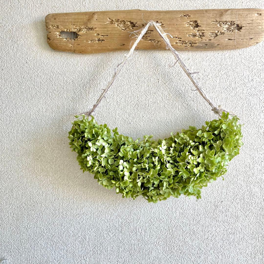 アナベル紫陽花　三日月リース