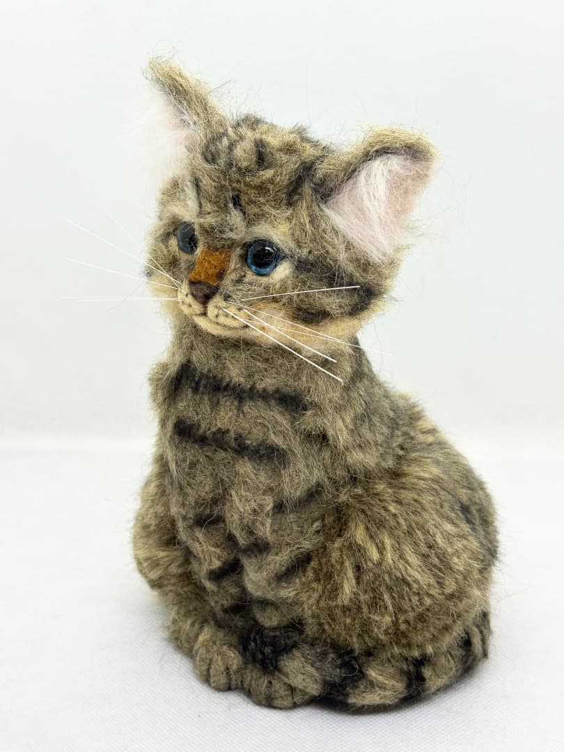 A猫 羊毛フェルト　キジトラの子猫【ハンドメイド 猫