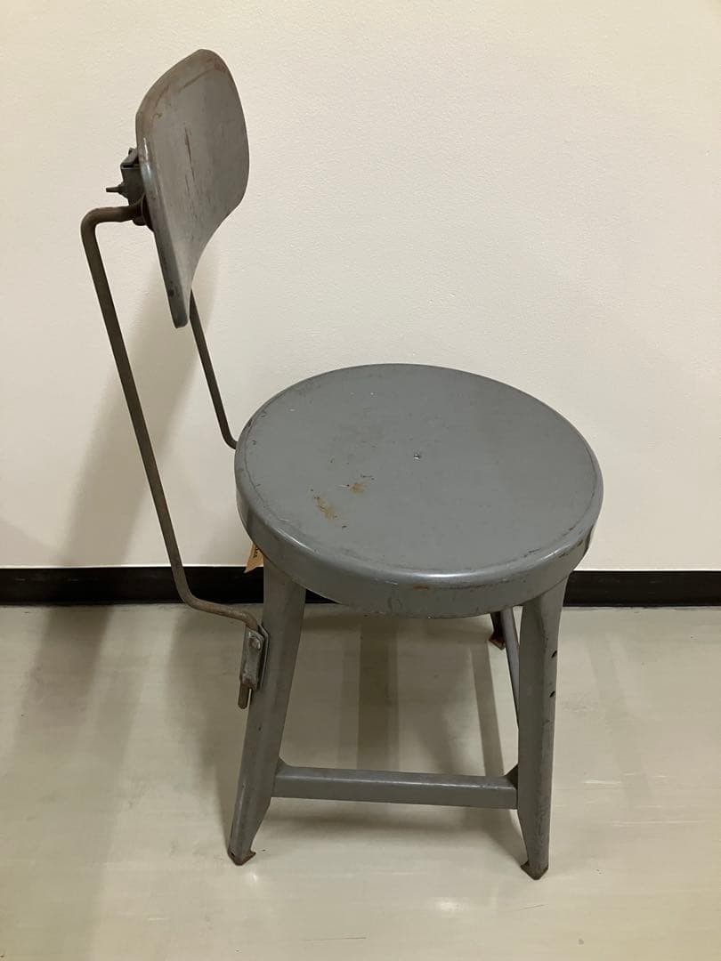 ヴィンテージ アメリカ製 アイアン インダストリアル イス レトロ MA46