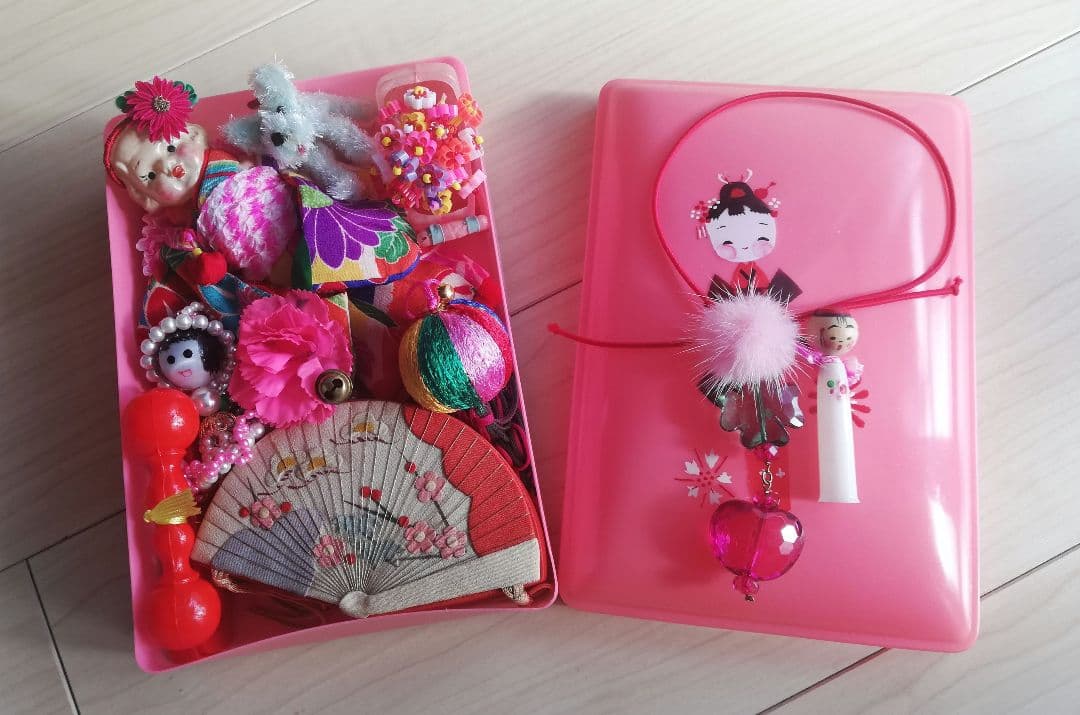 セルロイドケース　セルロイド人形　昭和レトロ玩具　古布ケース