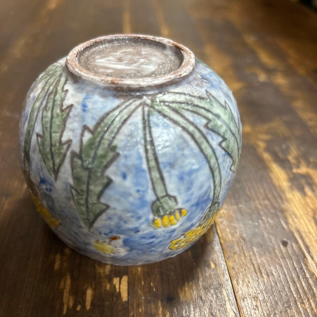 作家　陶芸作家　小物入れ　蓋物　うさぎとたんぽぽ　1点もの