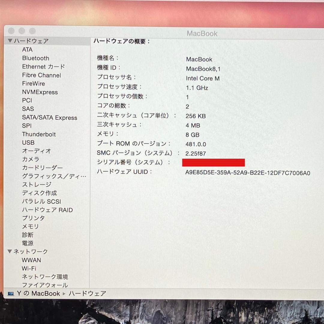 MacBook本体 12inch MacBook 256GB Retina Early 2015