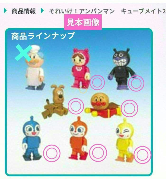 アンパンマン　キューブメイト2　7体セット　バンダイ　ガチャ　【送料込み】