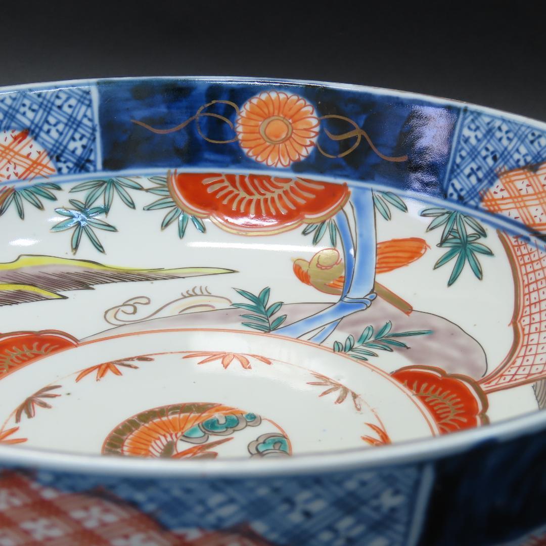 ⭕411 古伊万里 色絵錦手 三ツ鉢 菓子鉢 花鳥文 明治時代