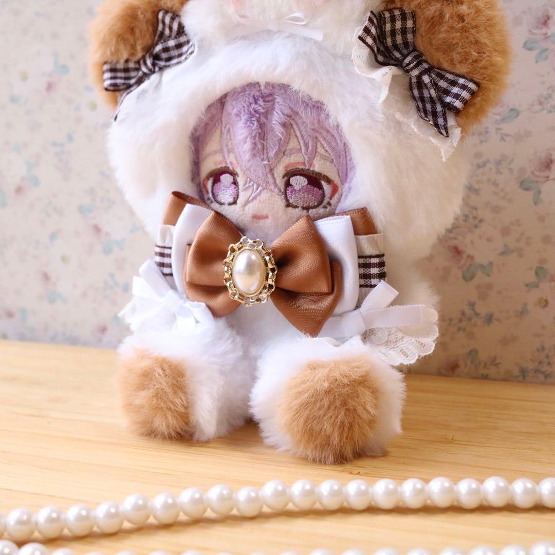 わんちゃん乗せたくまさん.12〜14cm／ブラウン❤︎おすわりぬい服 着ぐるみ