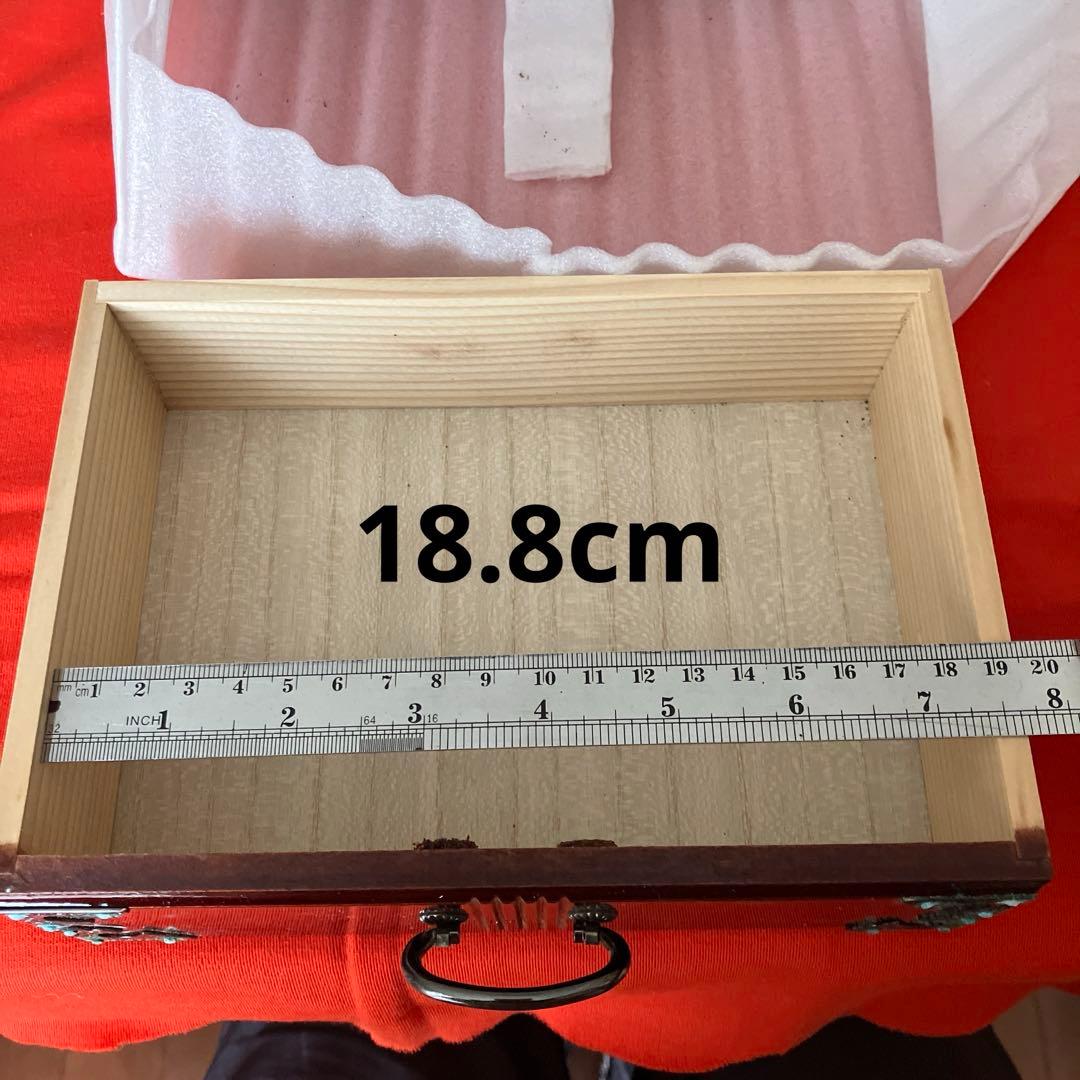 【未使用】高級漆器　飛騨高山　春慶塗　木製物入れ 2引き出し 幅21.8cm