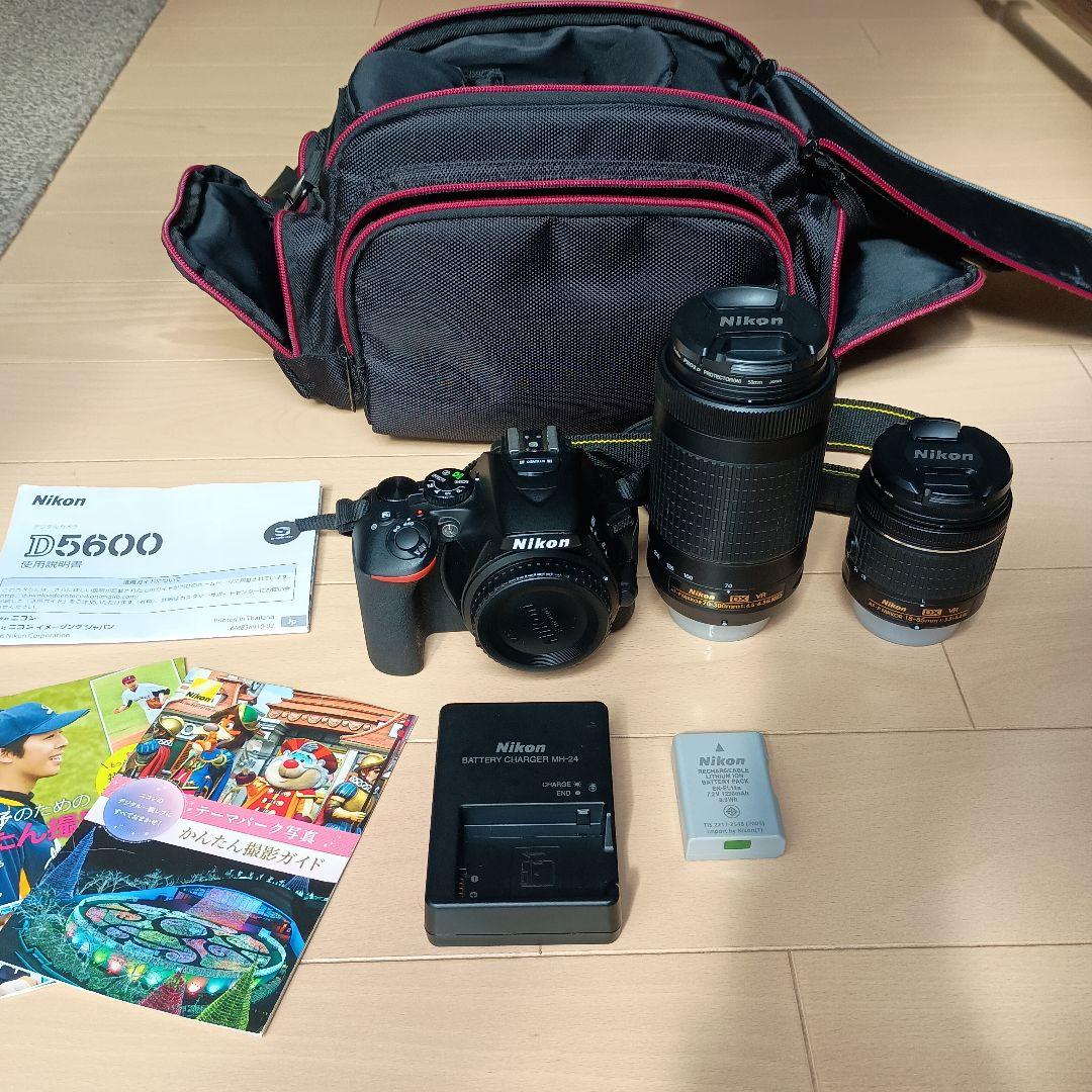 ★Nikon D5600デジタル一眼レフダブルズームキット+直ぐ使えるバック付