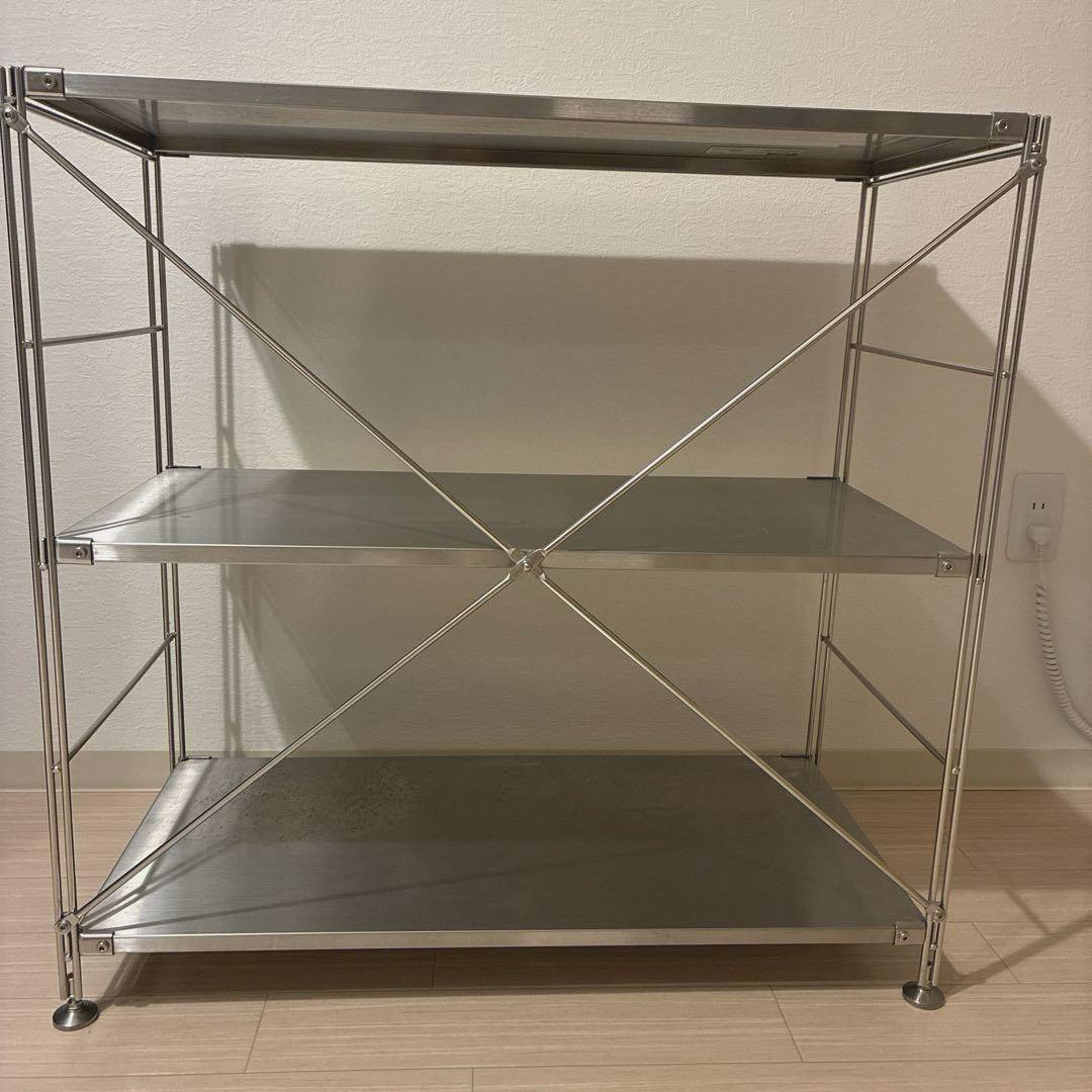 無印良品　ステンレスユニットシェルフ・ステンレス棚セット・ワイド・小