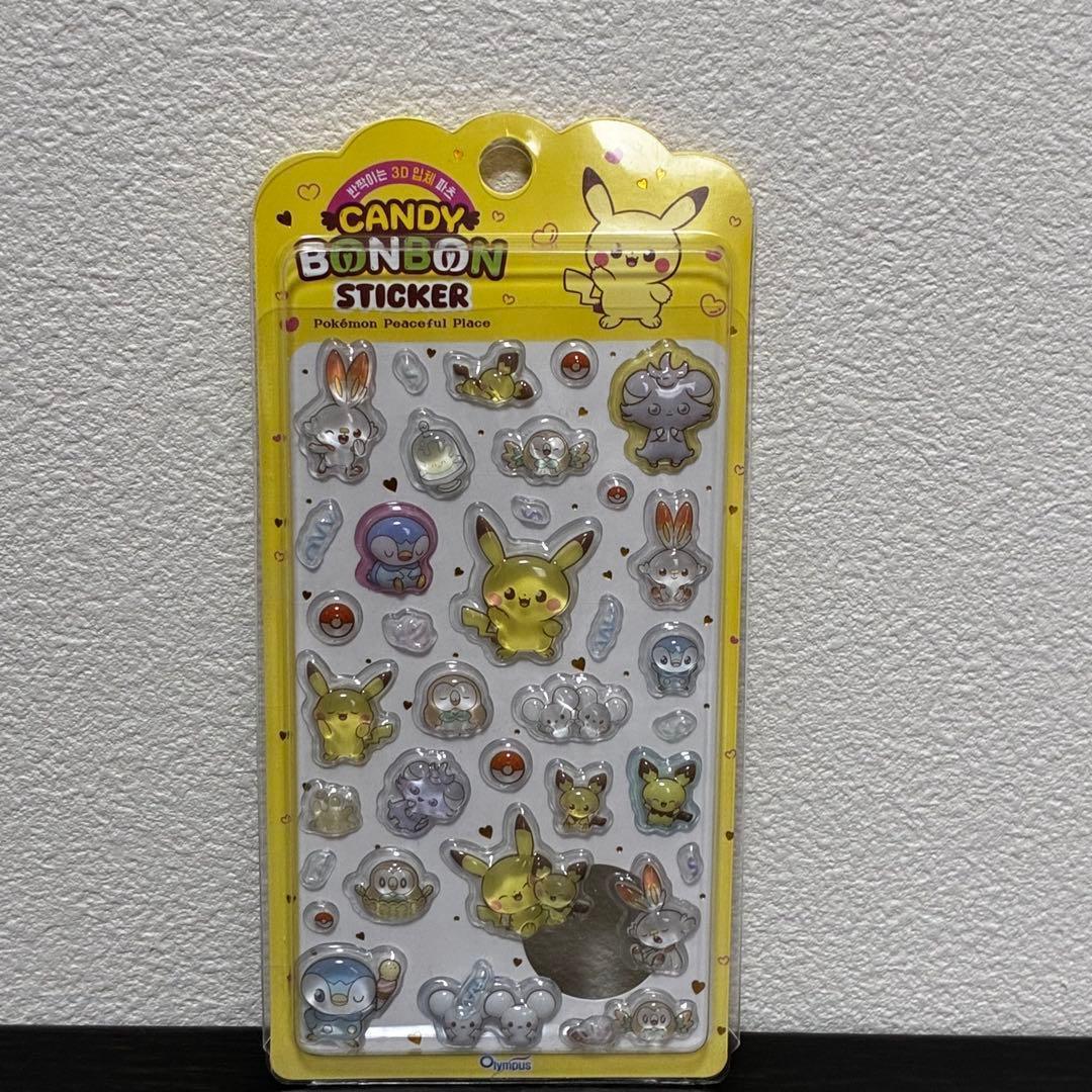 正規品キャンディードロップシール ポケピース3D立体 ぷくぷくシール 4種×3