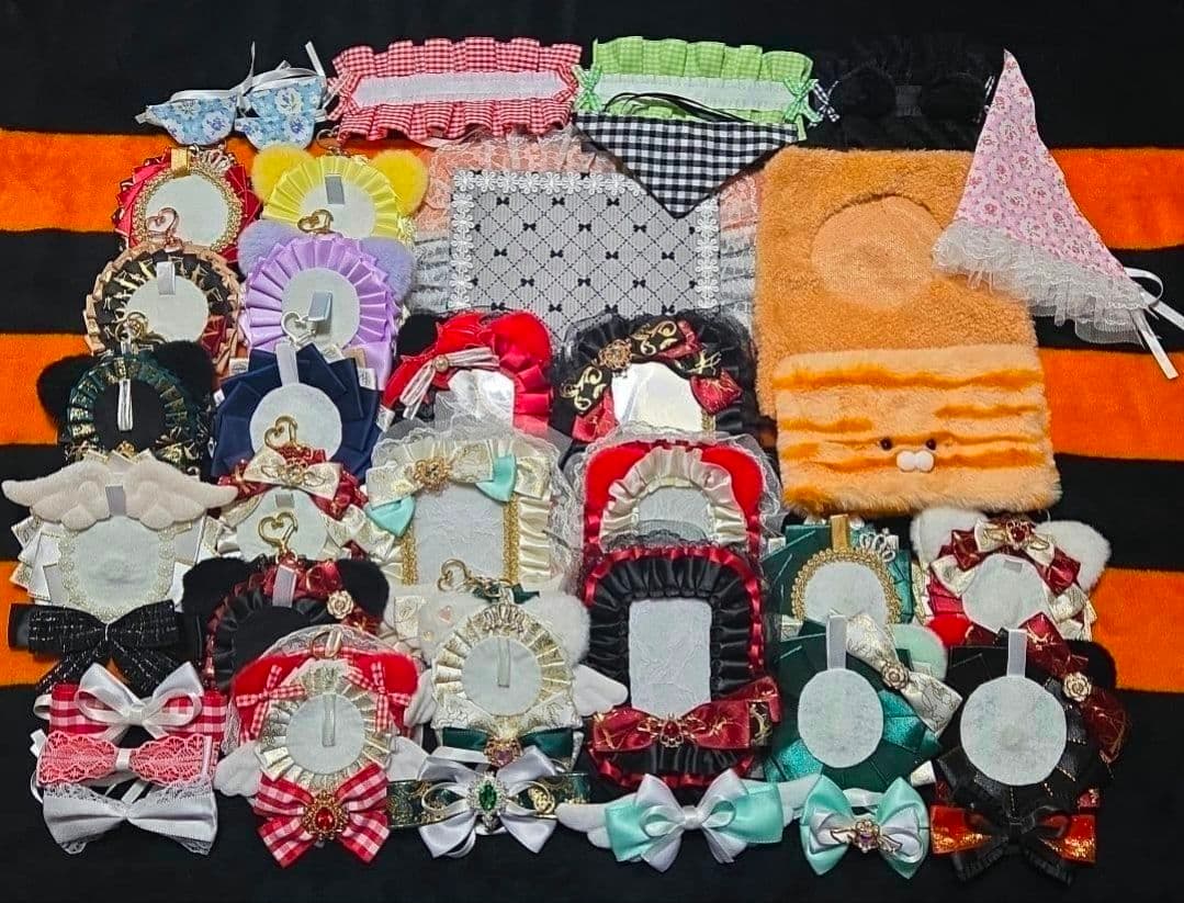 [総額10万越] ハンドメイド リボン ぬい服 痛ロゼット 硬質デコ まとめ売り