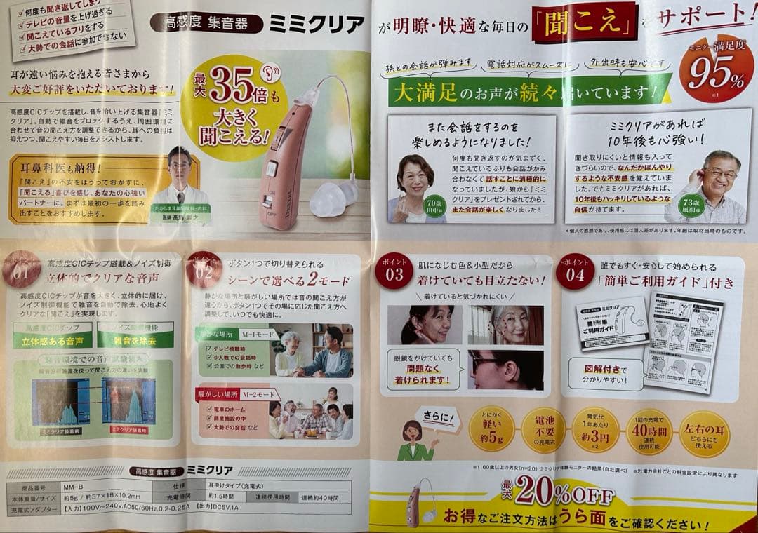 ミミクリア高感度集音機２個セット