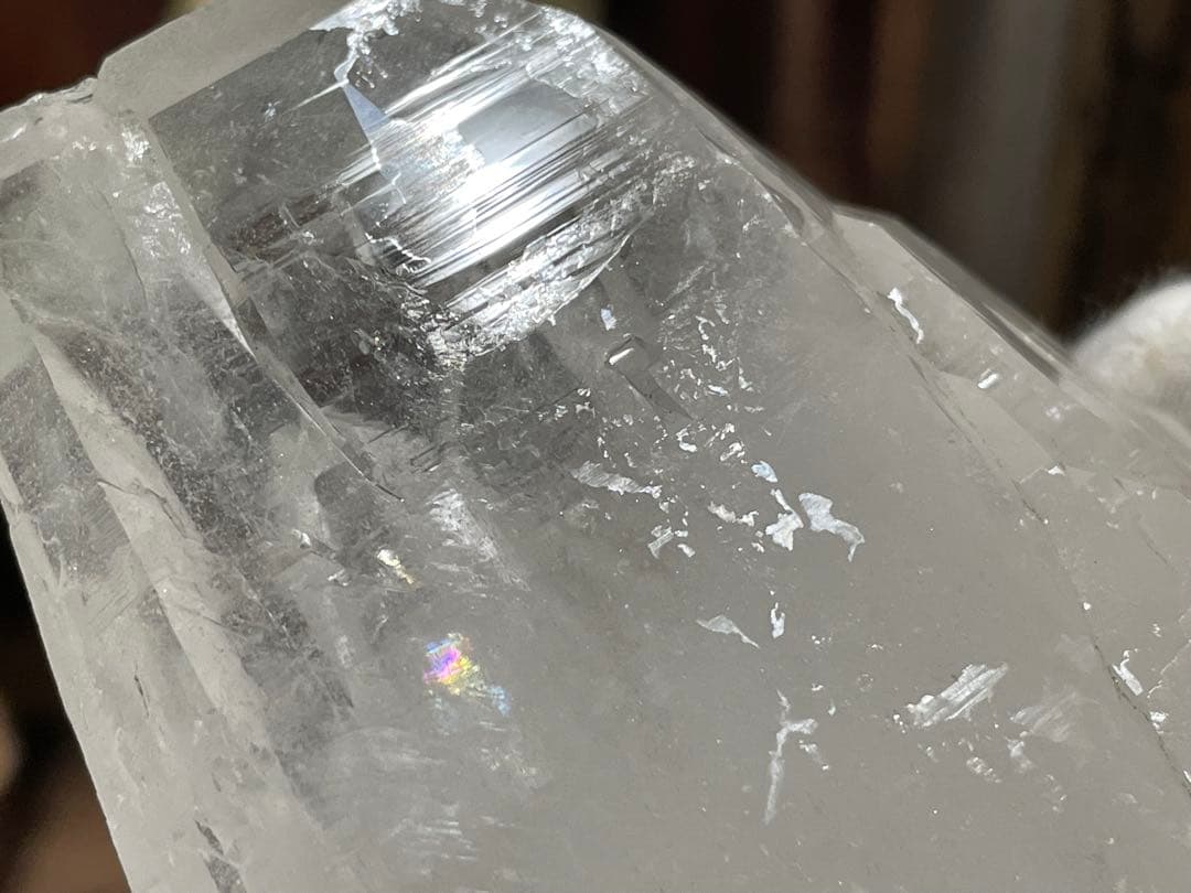専用ガネッシュヒマール水晶ポイント　巨大　見事なカテドラルレコードキーパー△ 虹