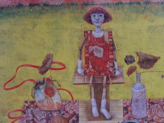 牧内則雄、【唐子図】、希少な額装用画集画、新品高級額 額装付、状態良好