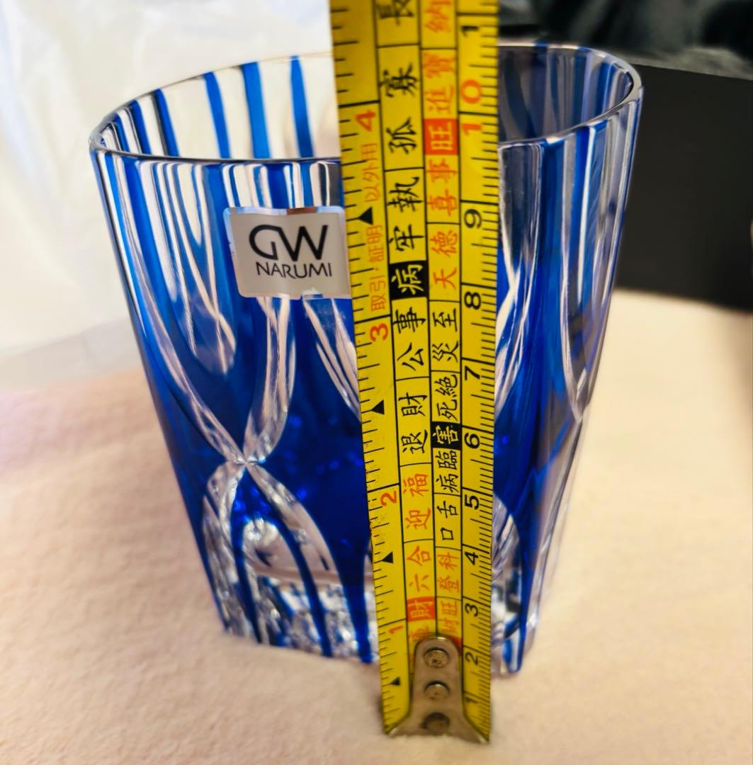 JAF50周年記念　江戸切り子　glass×2 ブルーとホワイトセットです。
