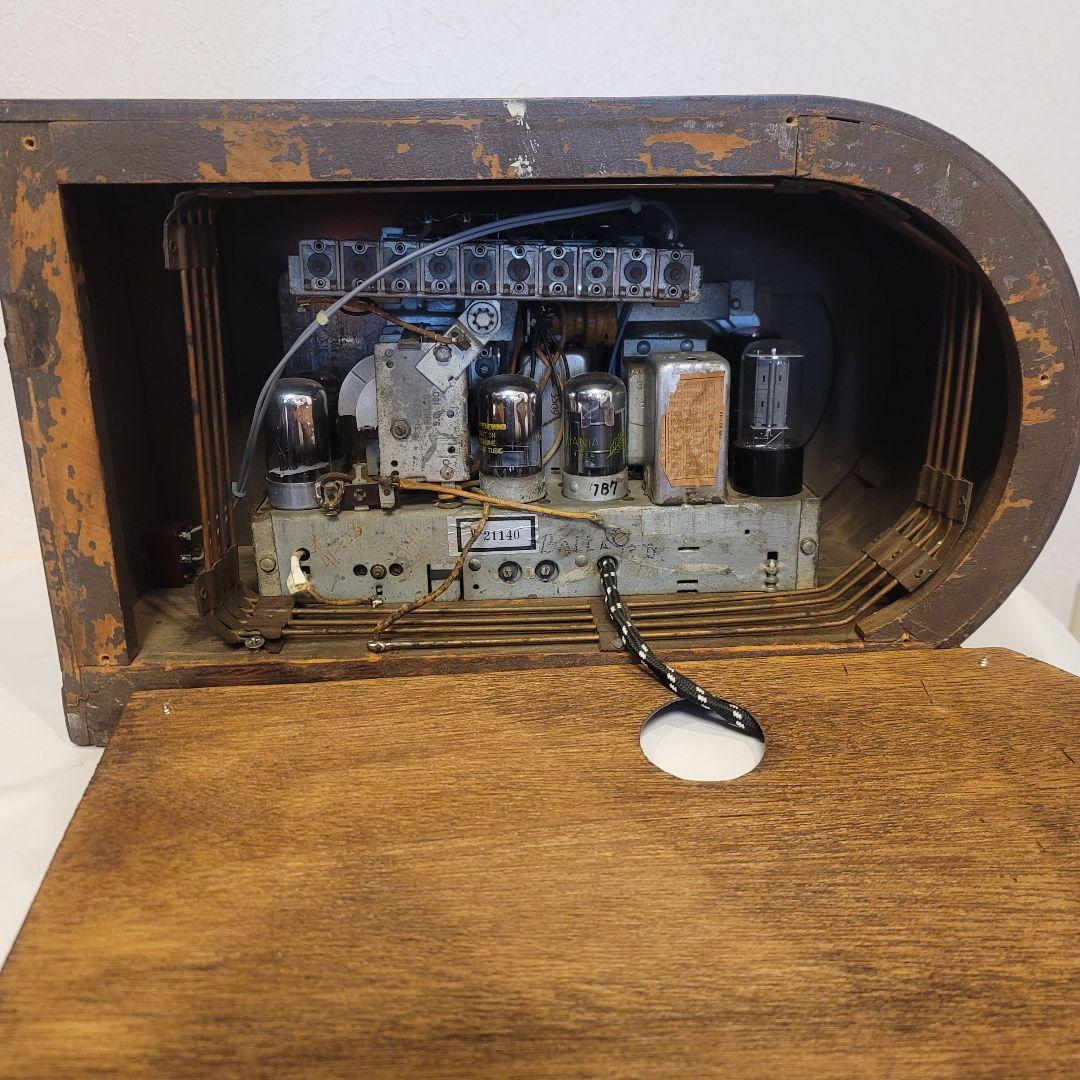 美品 アメリカ ヴィンテージPHILCO 木製真空管 ラジオ インテリア 実働