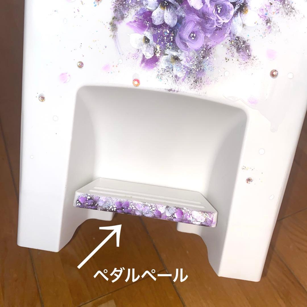 ダストボックス　薔薇　手描き　トールペイント