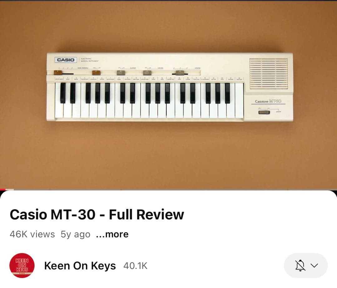 Casio MT-30☆カシオトーン初期モデル☆アナログベースシンセサイザー☆