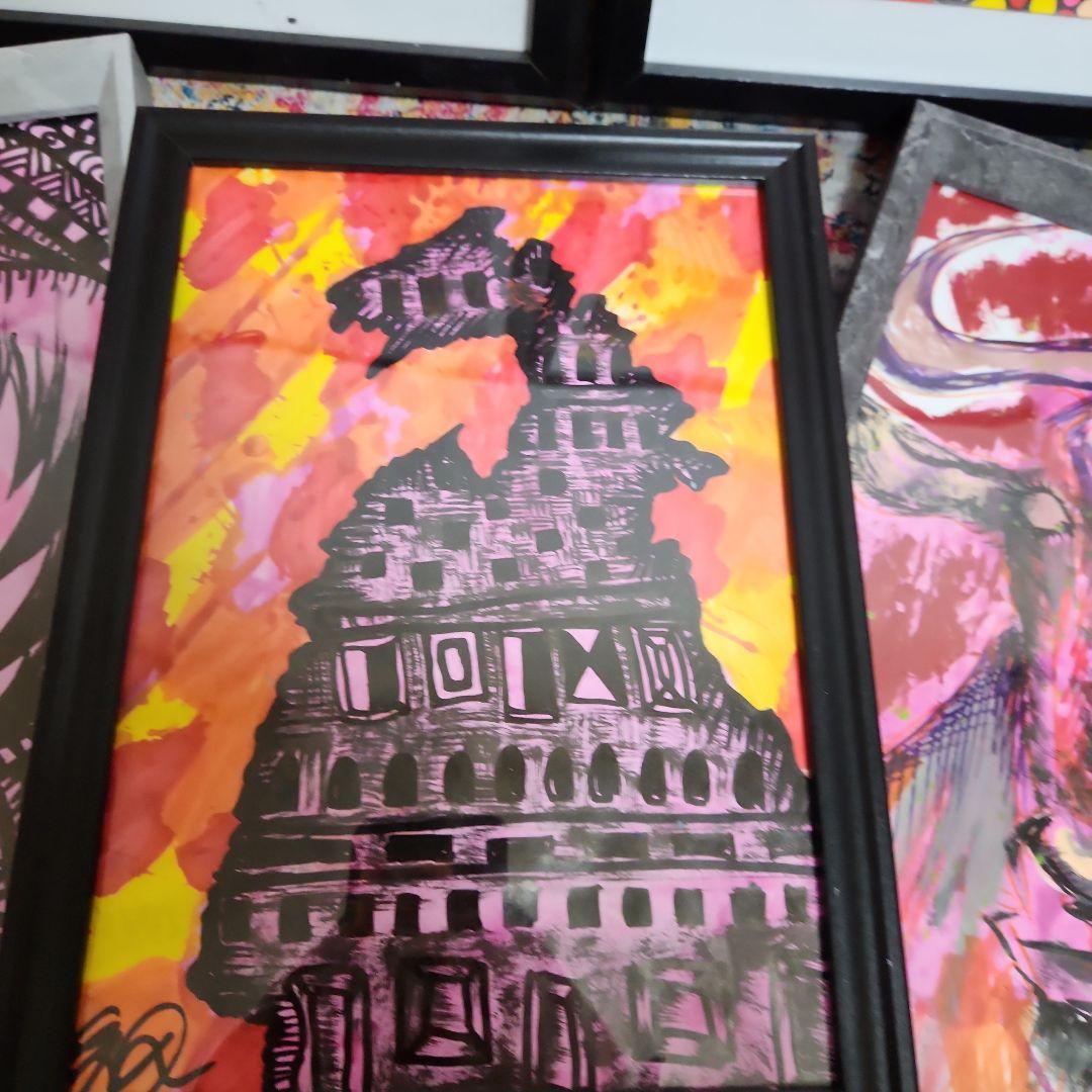 カラフルなポップアート絵画5点セット