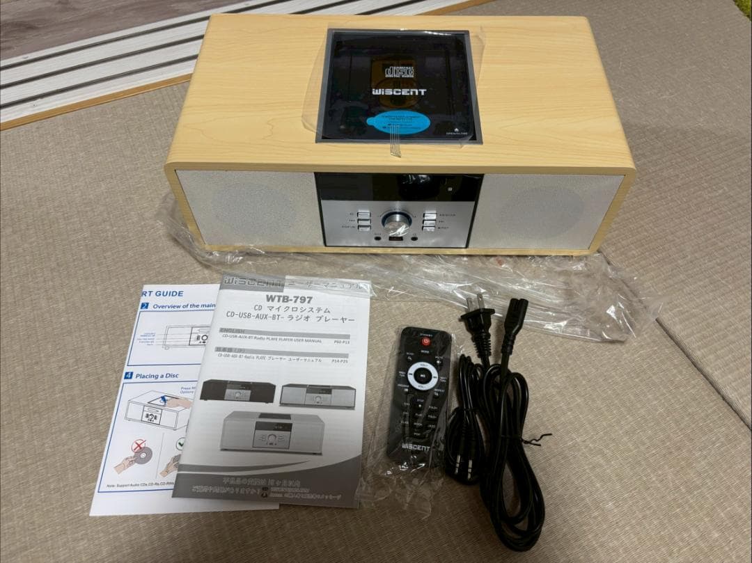 ミニコンポ・セットコンポ CDプレーヤー レトロ/Bluetooth/FMステレ