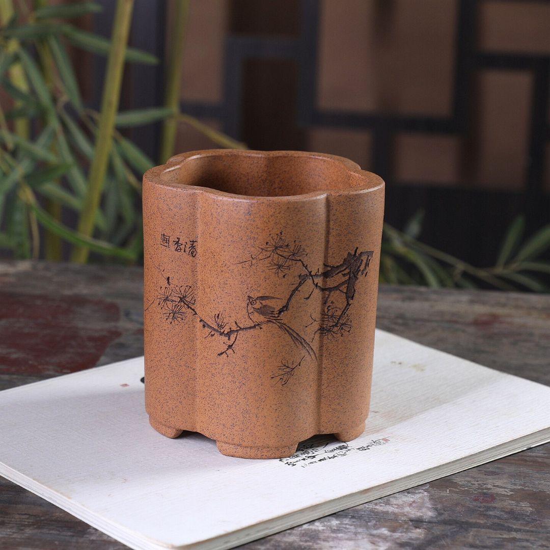 梅花筒 紫砂の鉢 盆栽鉢 植木鉢 小品盆栽鉢 大品盆栽鉢