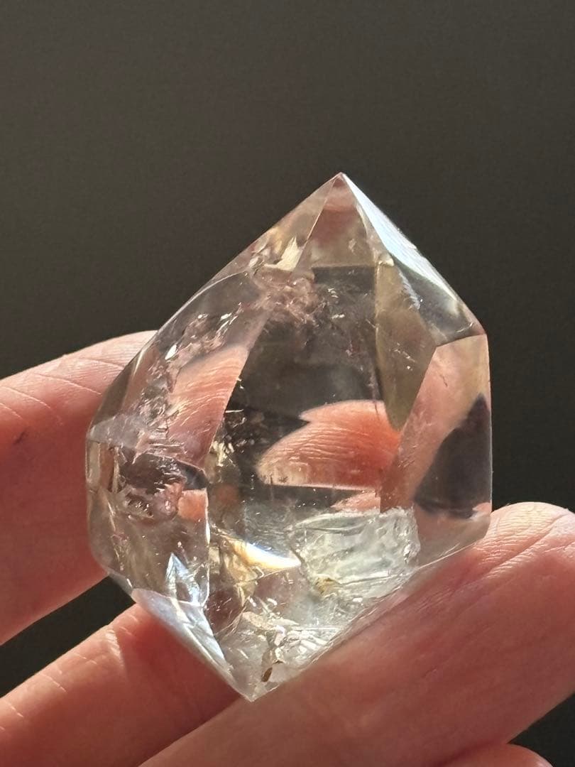 レア　2本のクォーツインクォーツ　2箇所の水入り水晶　エンハイドロ　35g