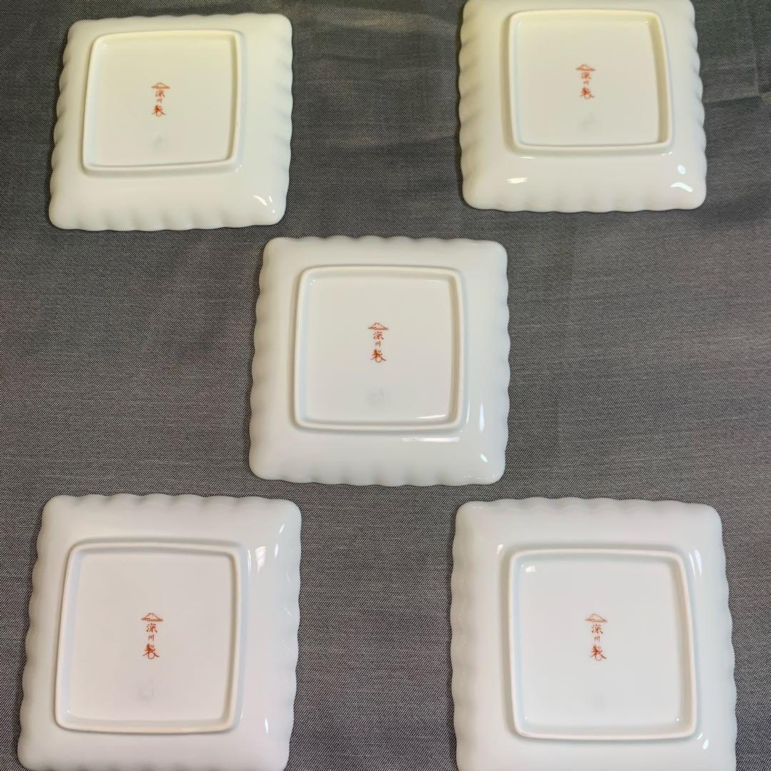 モコ　深川製磁　ブルーチャイナ　角皿　ゴブレット　菓子皿小皿　フリーカップ