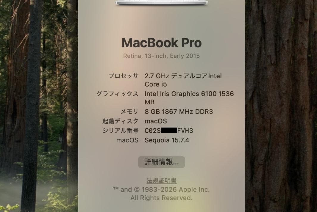 MacBook Pro（Retina 13-inch、Early 2015）＋α