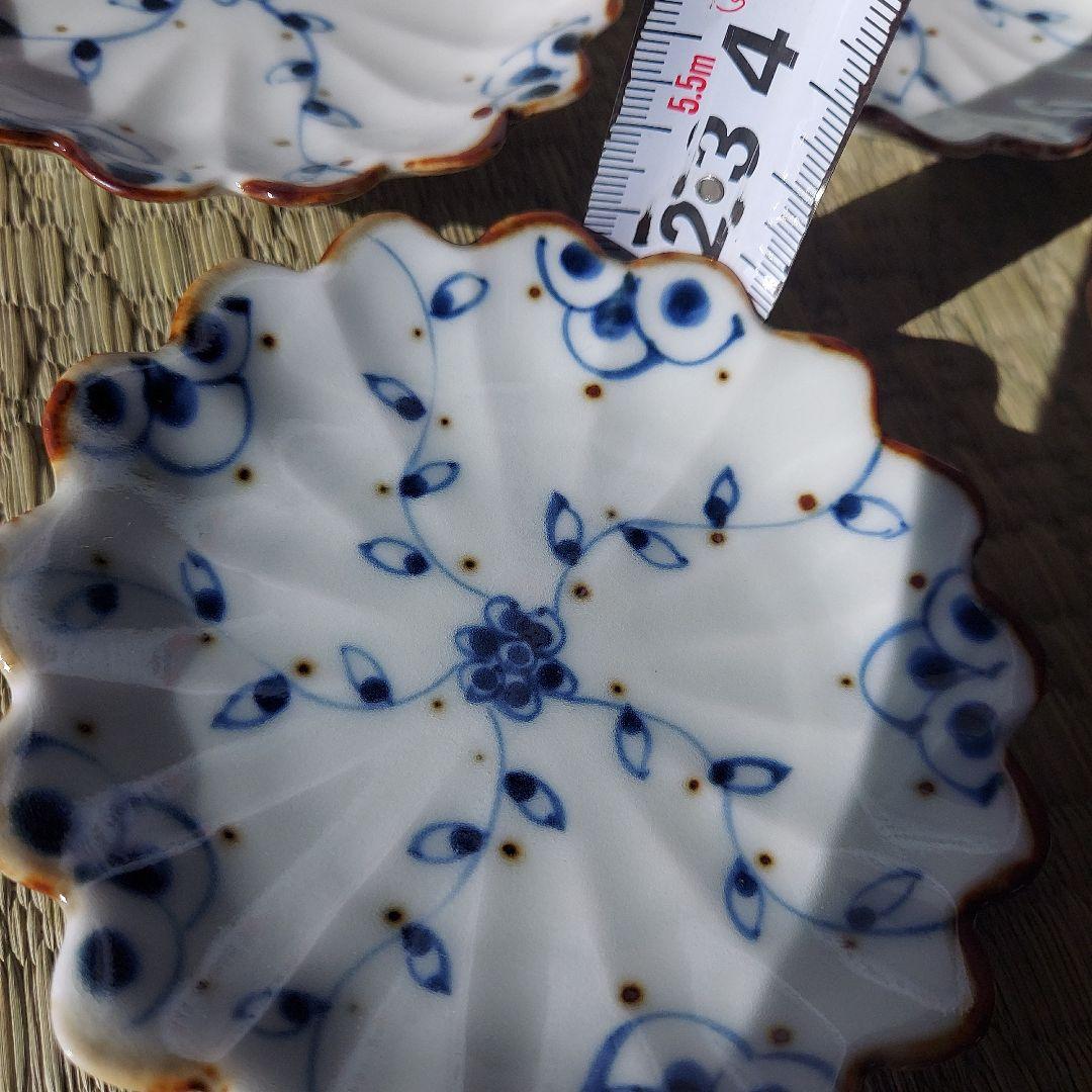 徳七窯　小皿　4枚　青花　新品未使用　akomeya