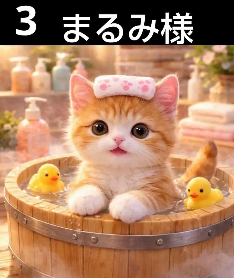 オーダーページ　ハンカチ5056 お風呂にゃんこ柄　ハンドメイド3/11