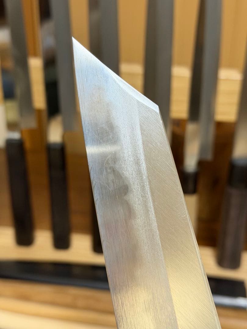煌 青一鋼 黒呂柄 切付和牛刀