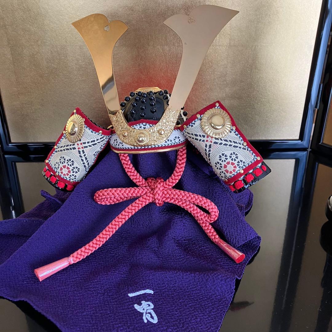 美品　加藤一￼曹作　￼五月人形 兜と刀と弓矢付　工芸品　￼こどもの日