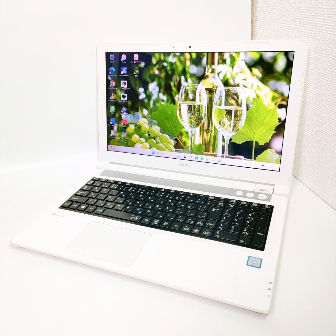 第8世代i7✨️SSD/NEC/オフィス付き白ノートパソコン/DVD/Win11