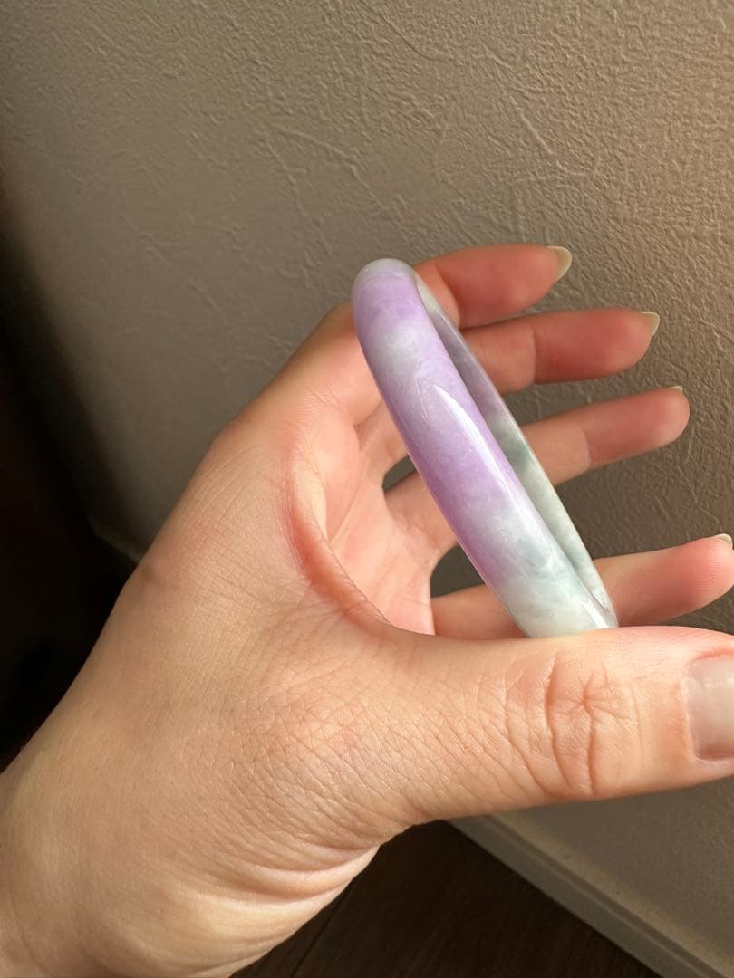 翡翠 白紫 バングル