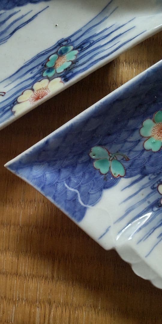 希少　幕末　鍋島　古伊万里　菱形刺し身皿5枚　骨董　アンティーク